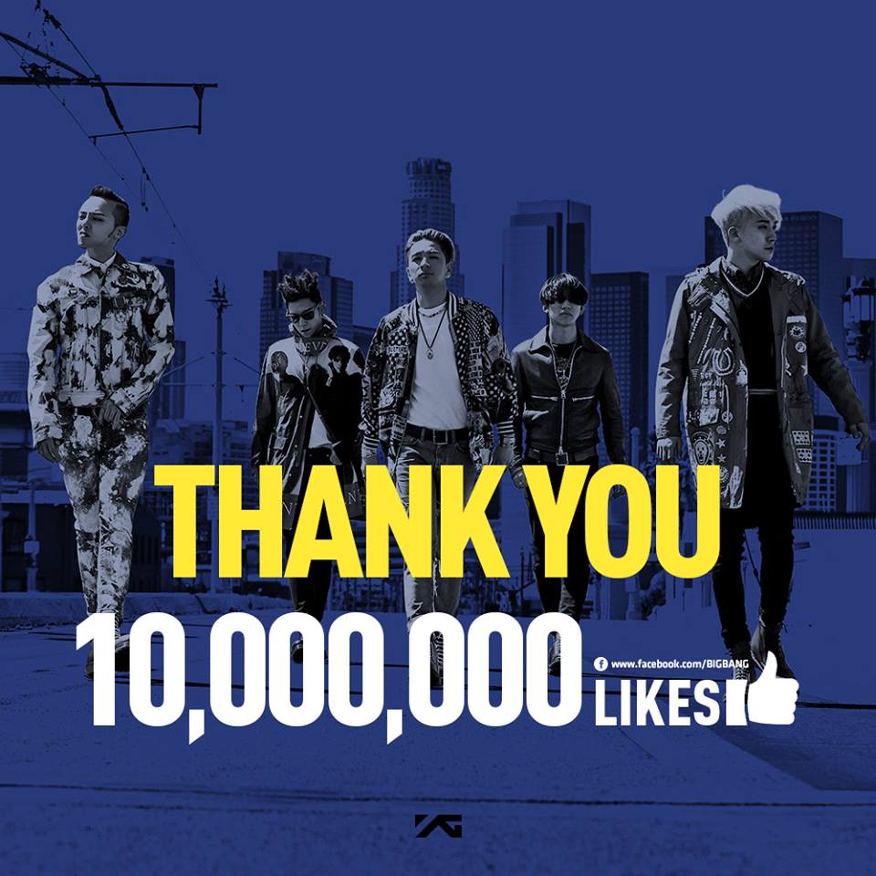 BIGBANG Thanks Fans for Over 10 Million Facebook Likes