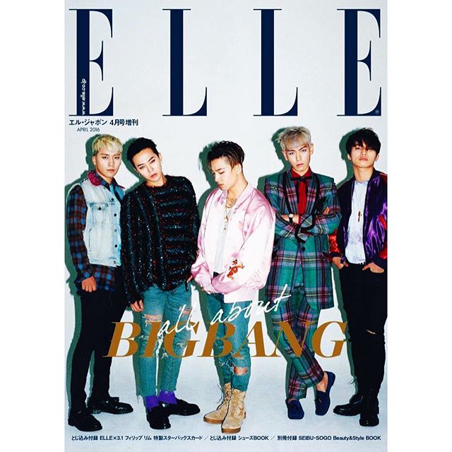 G-Dragon Instagram Feb 27, 2016 7:24am BIGBANG on ELLE magazine cover shoot Just OUT Now️
