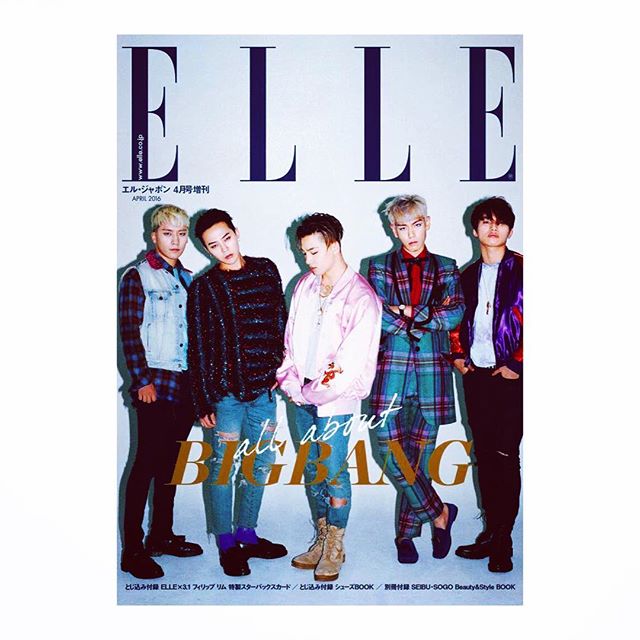 G-Dragon Instagram Feb 27, 2016 7:32am BIGBANG on ELLE magazine cover shoot Just out now️