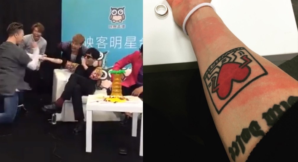 Image: BIGBANG G-Dragon's red arm due to losing a game during Nanjing livestream / G-Dragon's Instagram (@xxxibgdrgn)