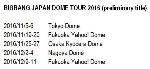 Preliminary Japan dates released